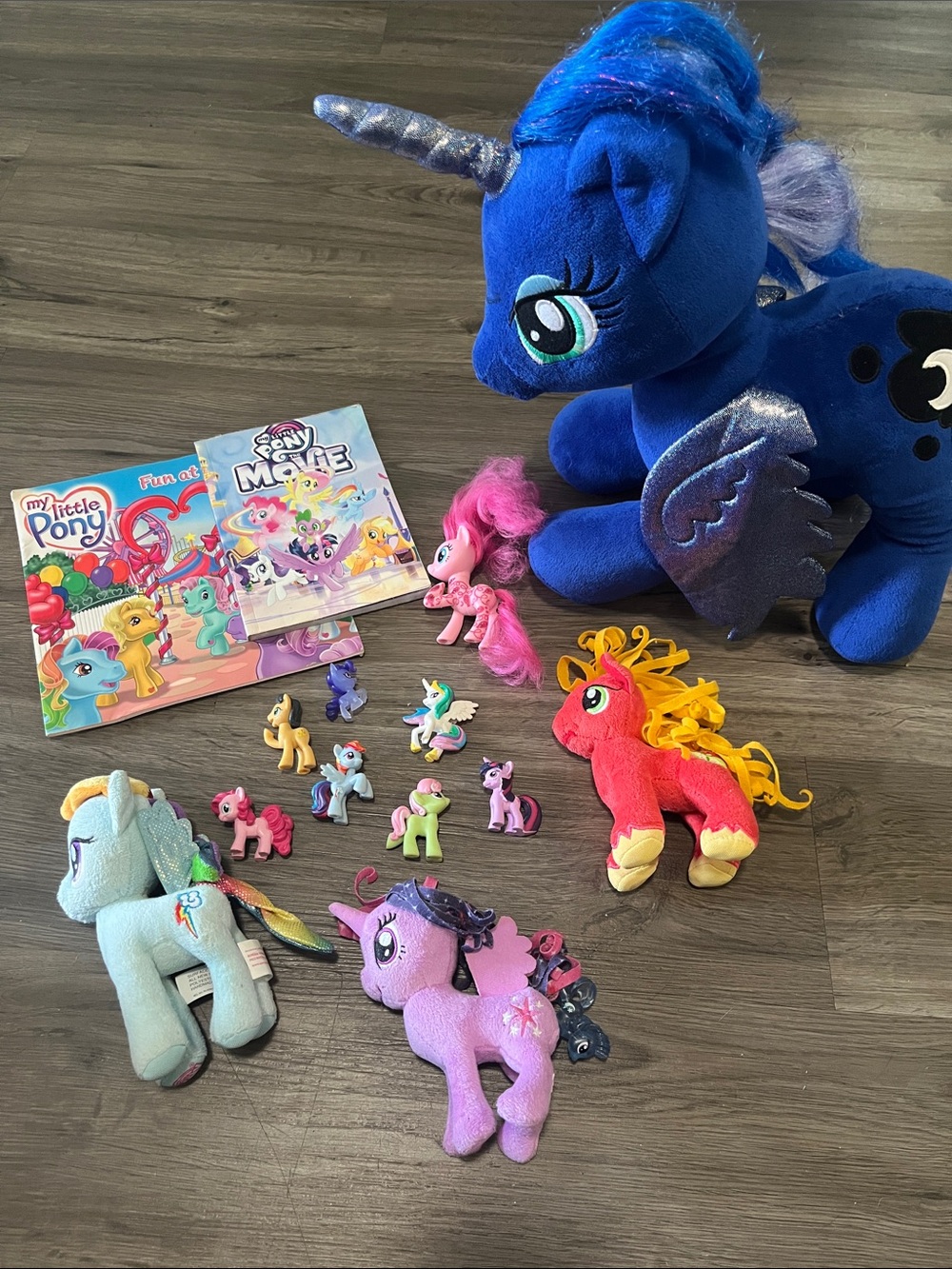 My Little Pony lot Build a Bear Pony 2 books 3 small blush 7 small 1 4" plastic